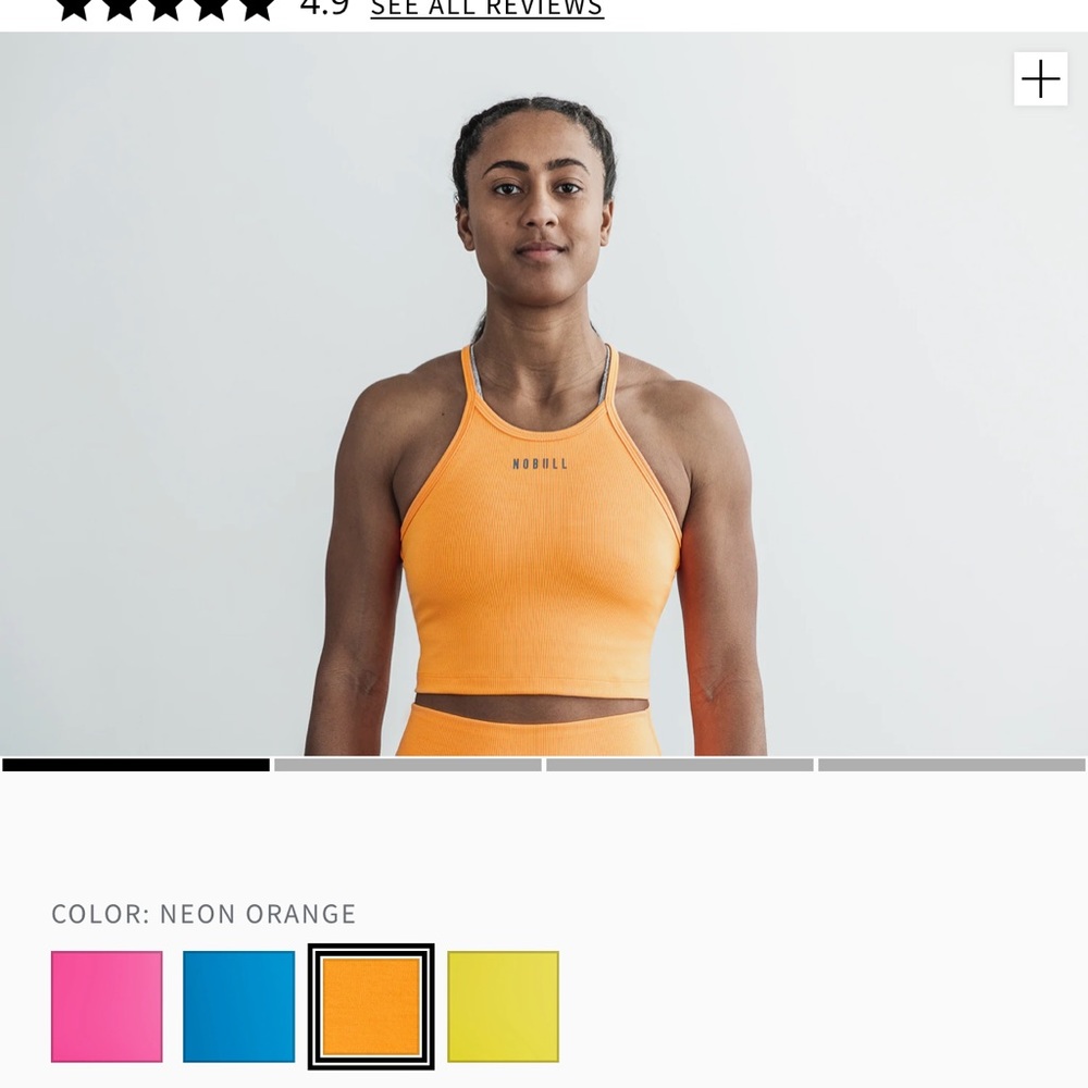 Halter Crop Tank Ribbed Neon